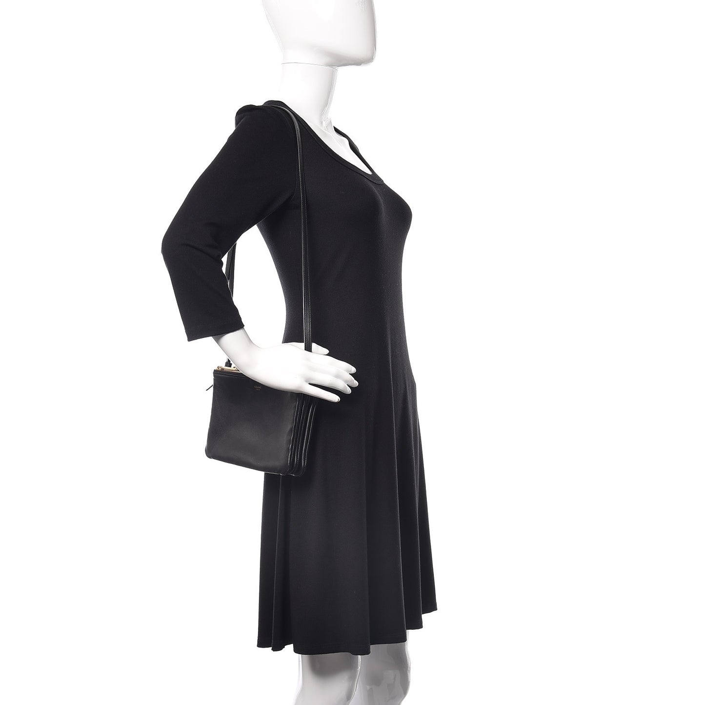 Lambskin Small Trio Crossbody Bag Black
