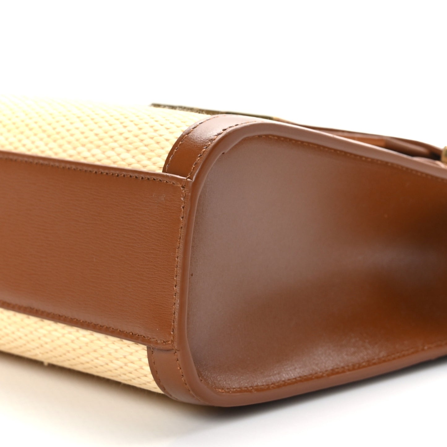 Raffia Calfskin Manhattan Shoulder Bag Natural Brick