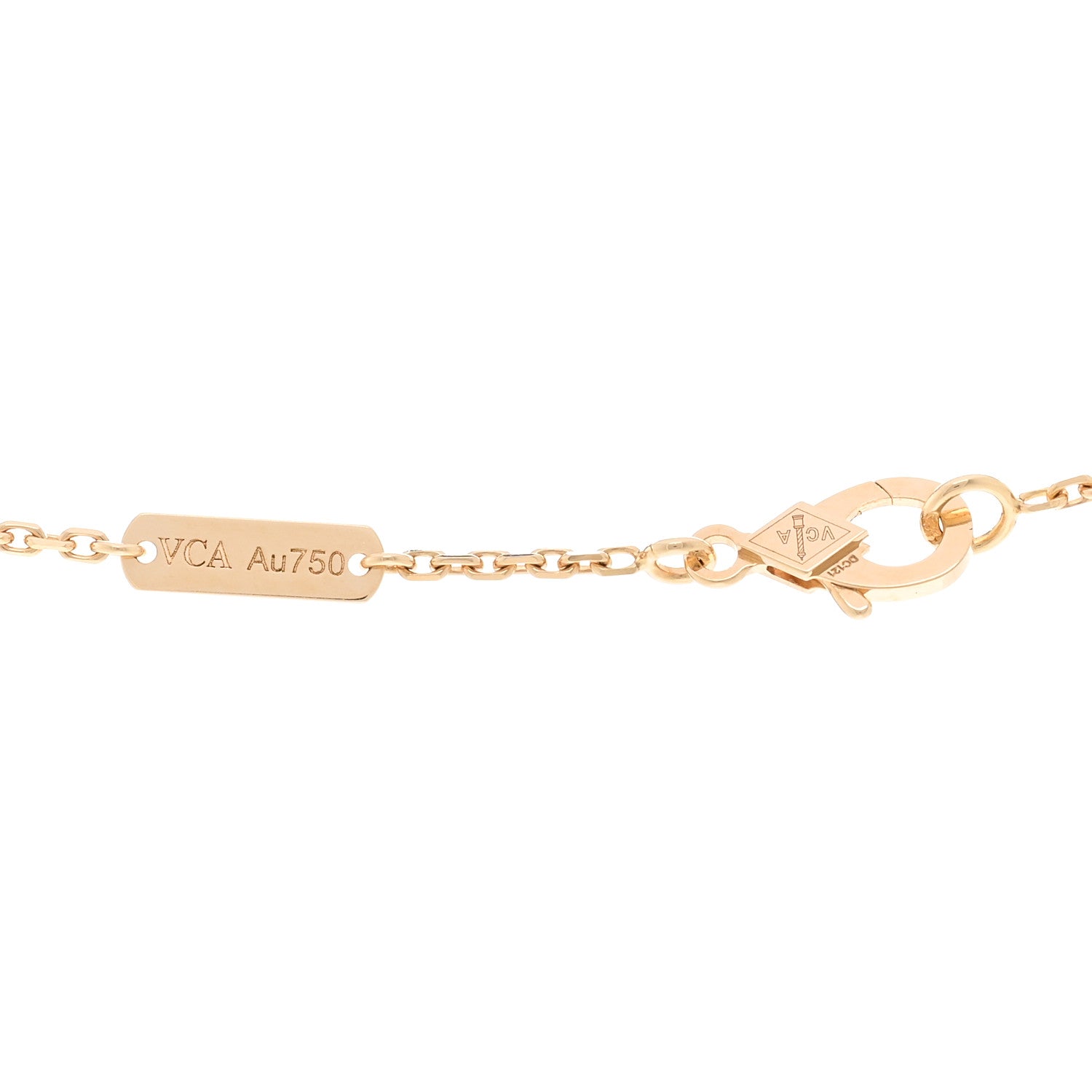 Van Cleef & Arpels 18K Yellow Gold Tiger Eye Vintage Alhambra Pendant Necklace 4 of 5