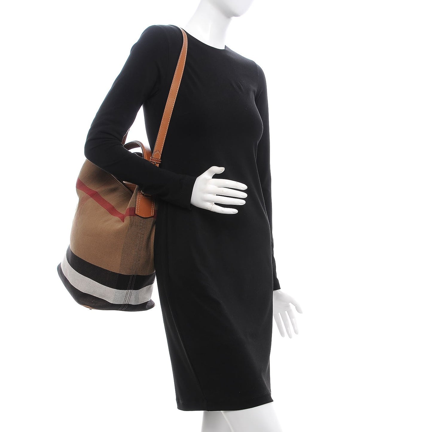 Canvas Mega Check Medium Ashby Hobo Saddle Brown