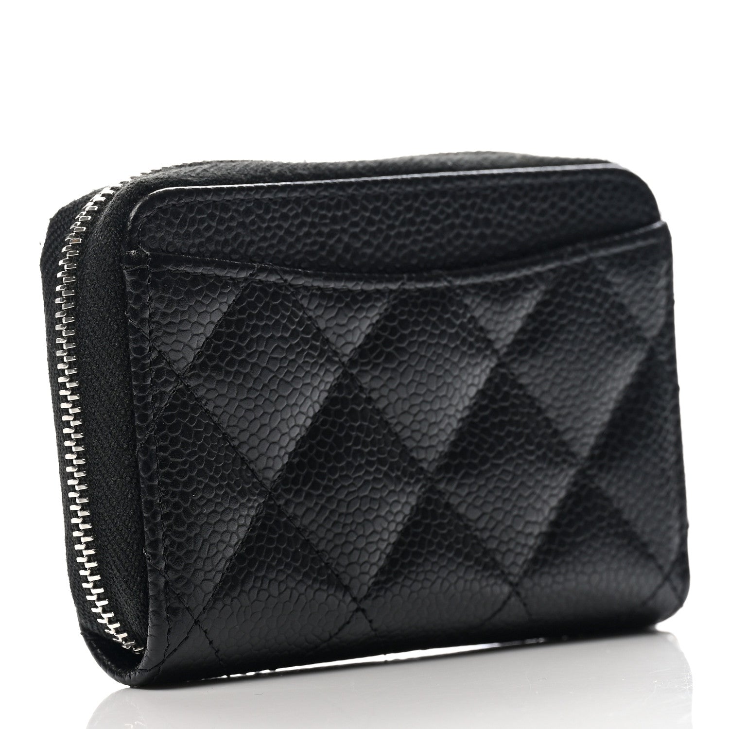 Chanel Caviar Quilted Zip Coin Purse Black 3 of 7