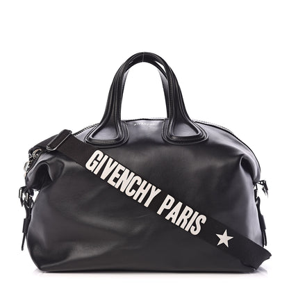 Givenchy Waxed Calfskin Medium Nightingale Logo Strap Black 1 of 11