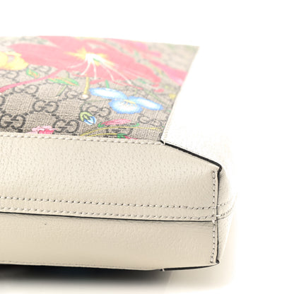 Gucci GG Supreme Monogram Flora Web Ophidia Vertical Shopping Tote White 6 of 9