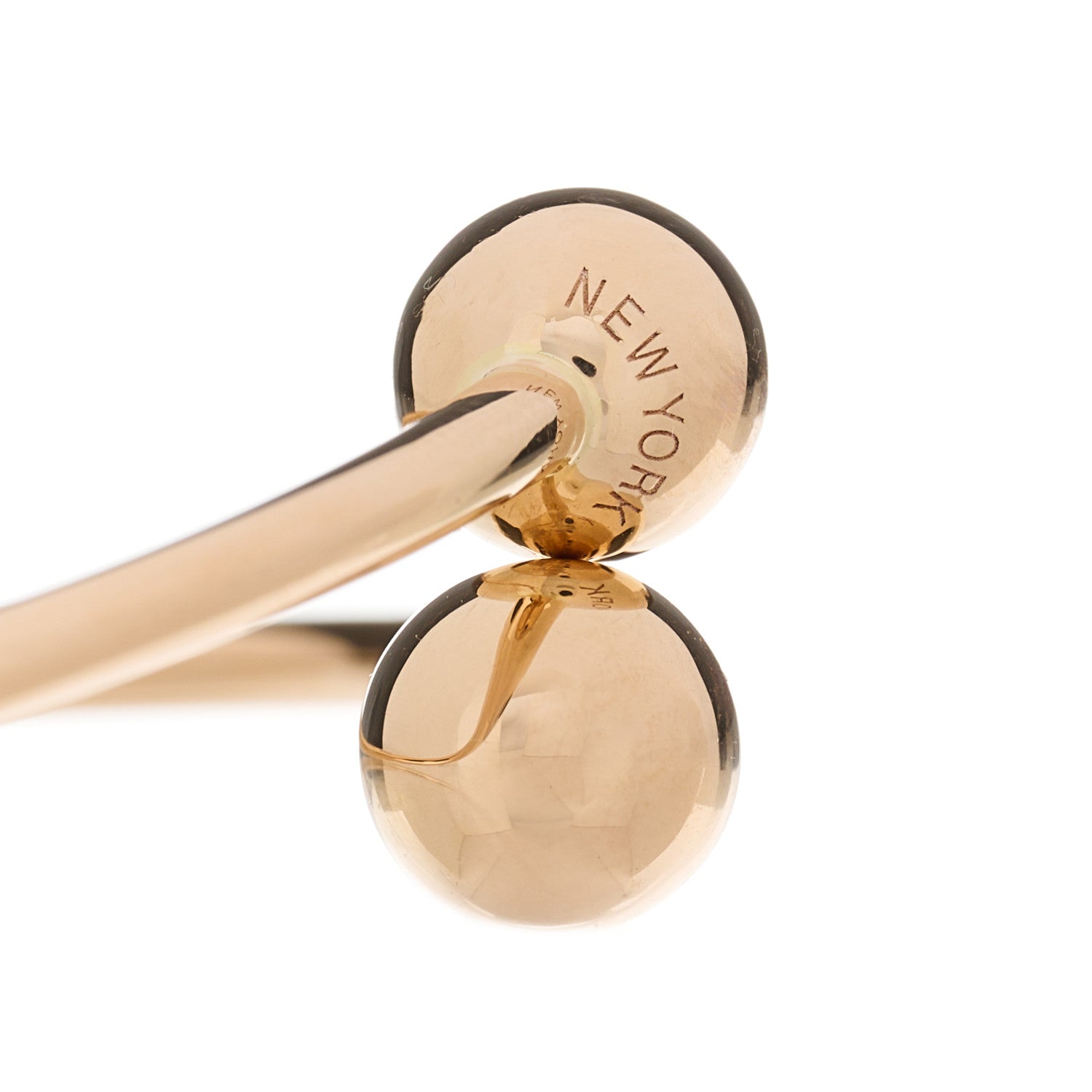 Tiffany 18K Rose Gold 8mm HardWear Ball Bypass Bracelet 3 of 4