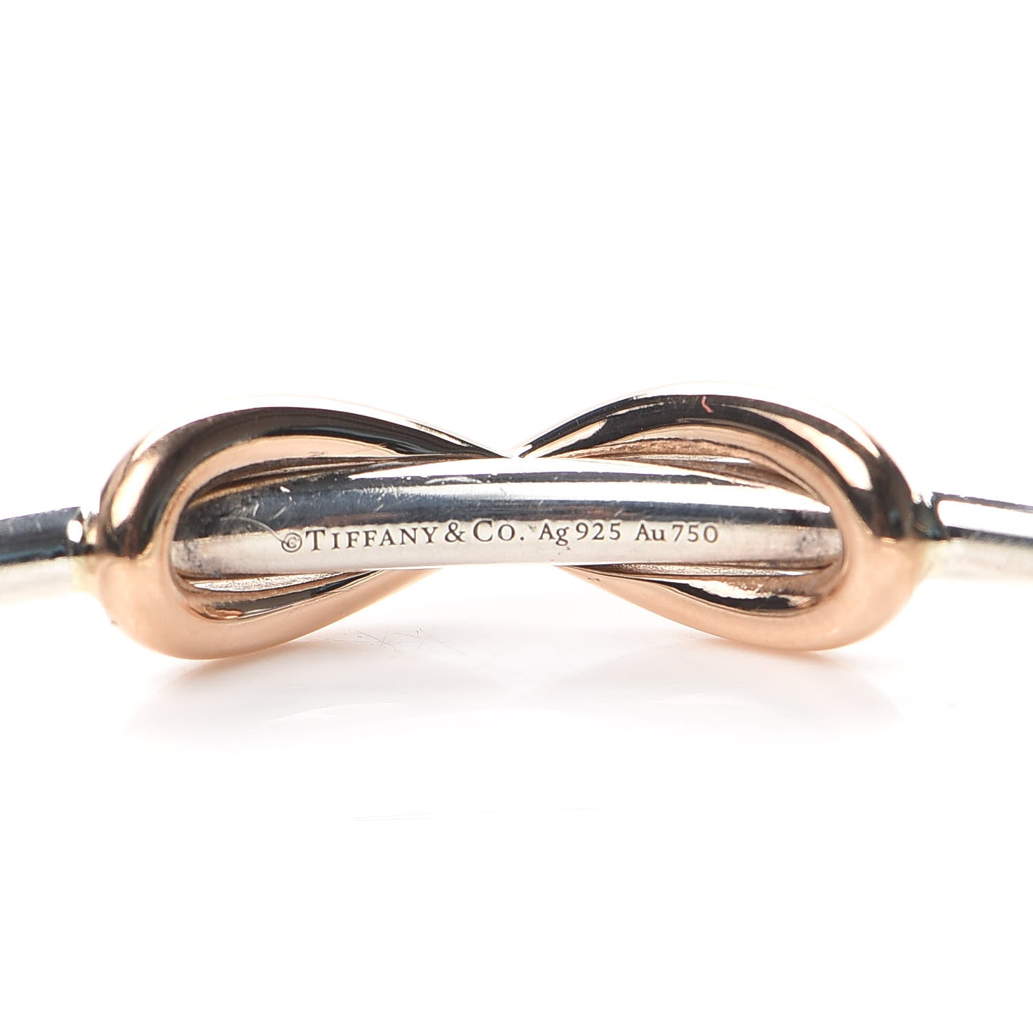 Tiffany Sterling Silver 18K Rose Gold Infinity Cuff Bracelet 4 of 4