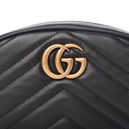 Gucci Calfskin Matelasse GG Marmont Belt Bag 85 34 Black 11 of 11