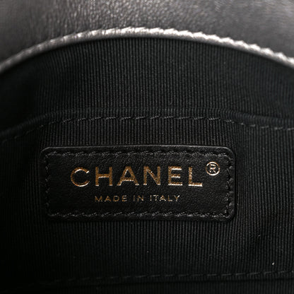 Chanel Metallic Lambskin Quilted Mini Side Note Flap Grey 8 of 11