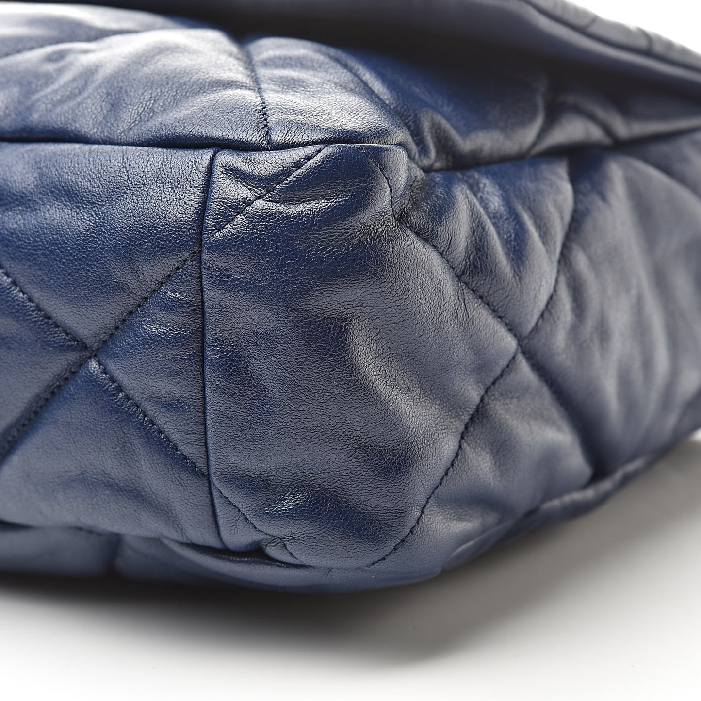 Goatskin Quilted Maxi 19 Flap Dark Blue