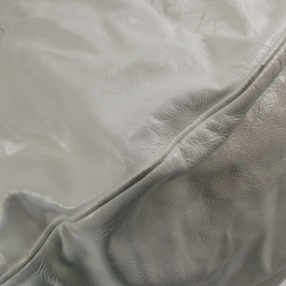 Lambskin Large Rock and Chain Hobo White