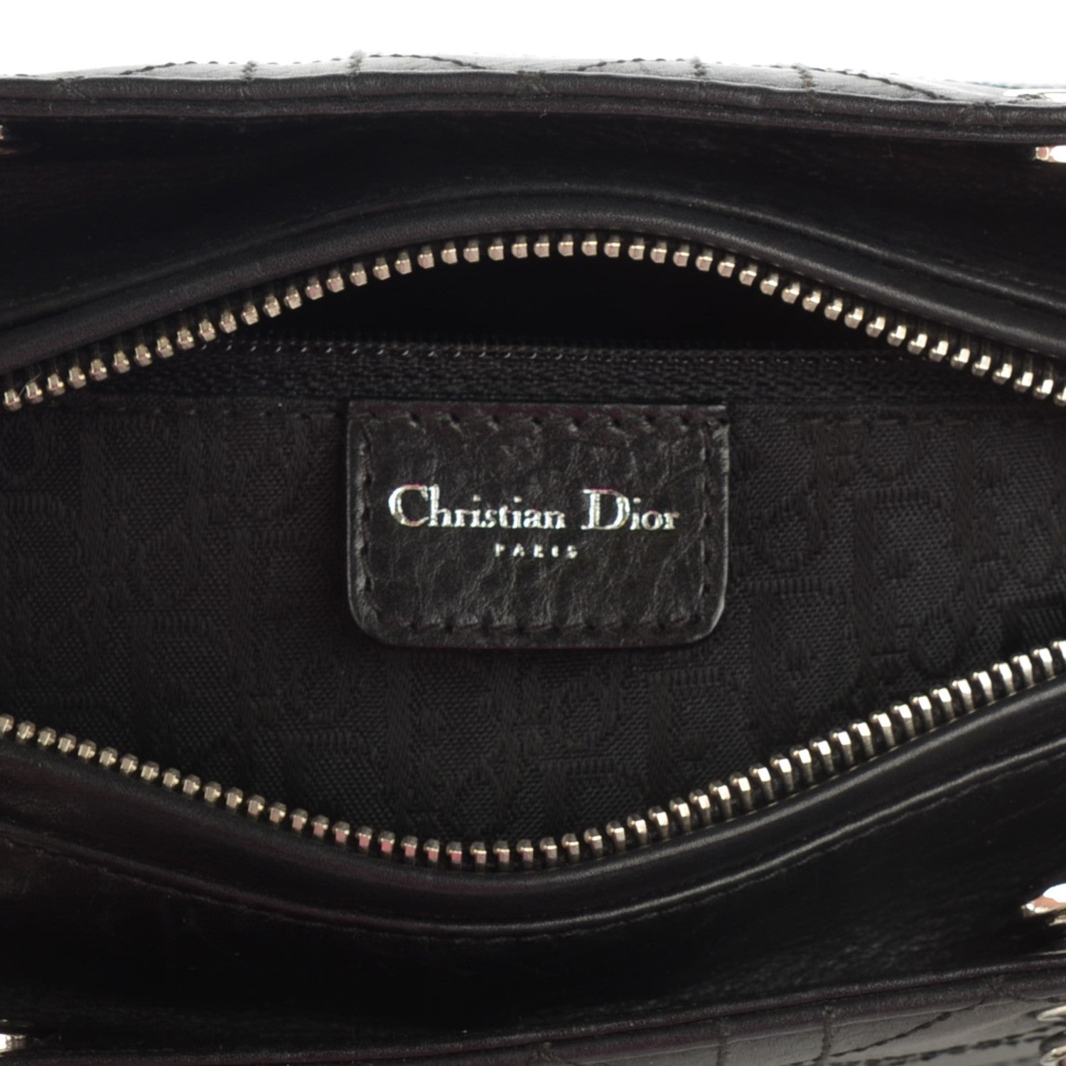 Christian Dior Calfskin Cannage Stitched Medium Lady Dior Black 6 of 7