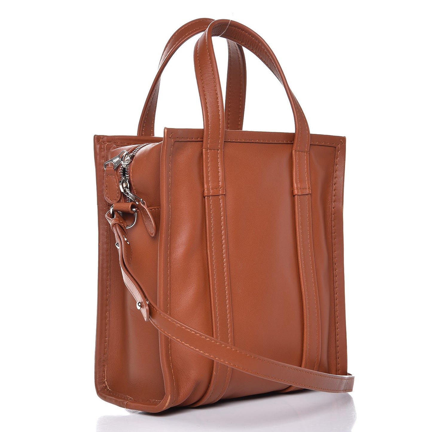Agneau XS Bazar Shopper Tote Marron Fauve
