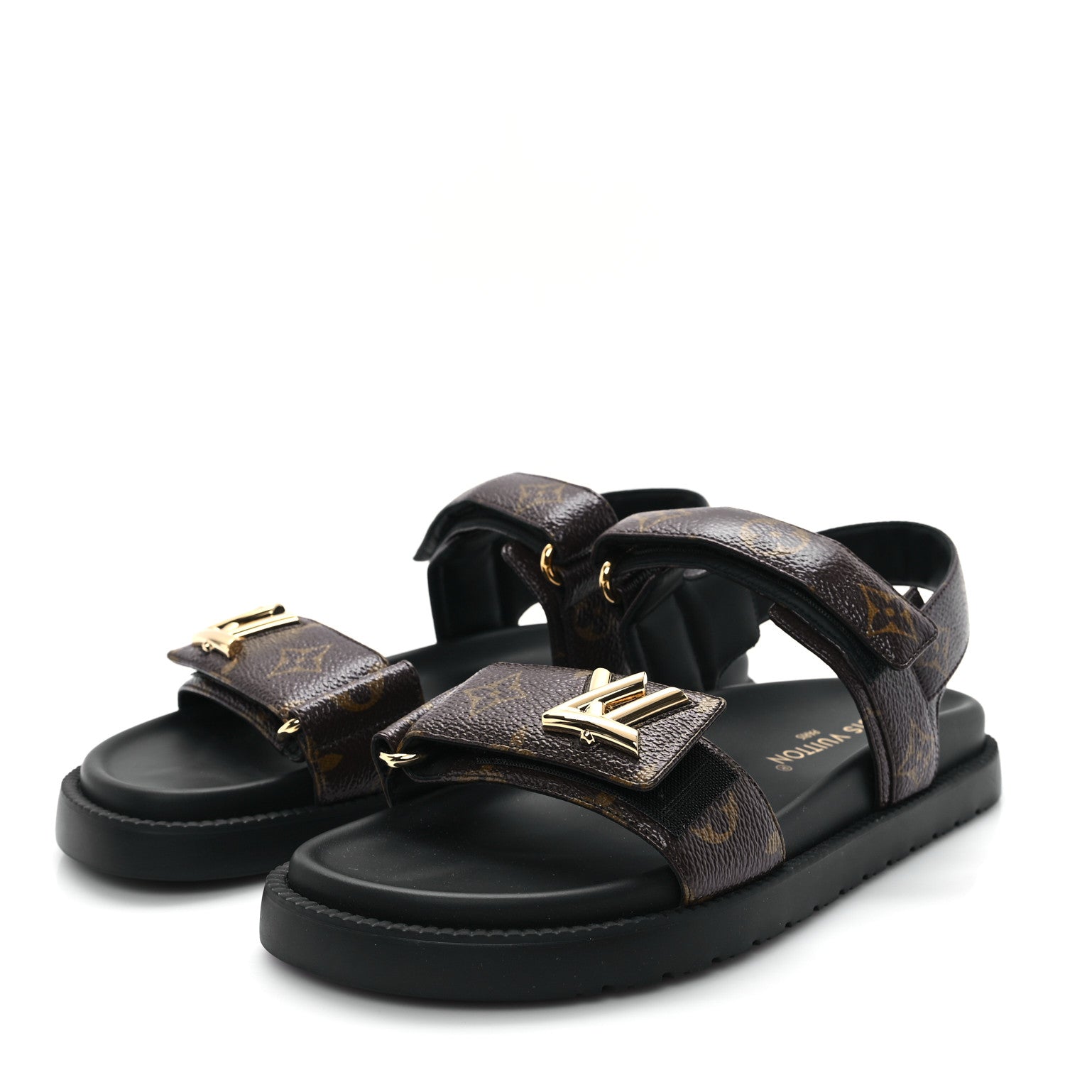 Louis Vuitton Monogram LV Sunset Comfort Flat Sandals 38 Cacao Brown 4 of 9