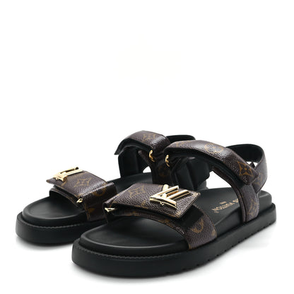 Louis Vuitton Monogram LV Sunset Comfort Flat Sandals 38 Cacao Brown 4 of 9