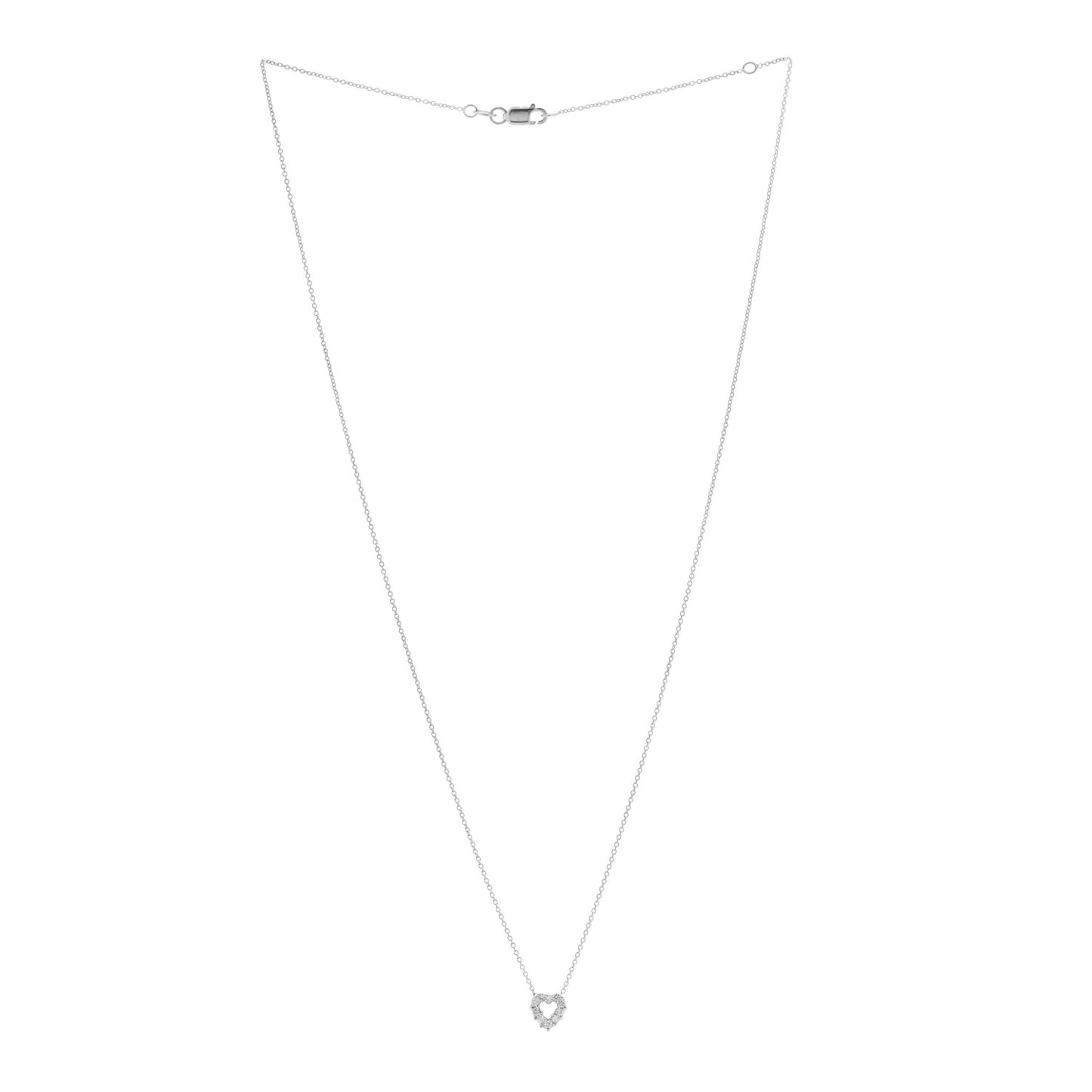 18K White Gold Diamond Tiny Treasures Heart Pendant Necklace