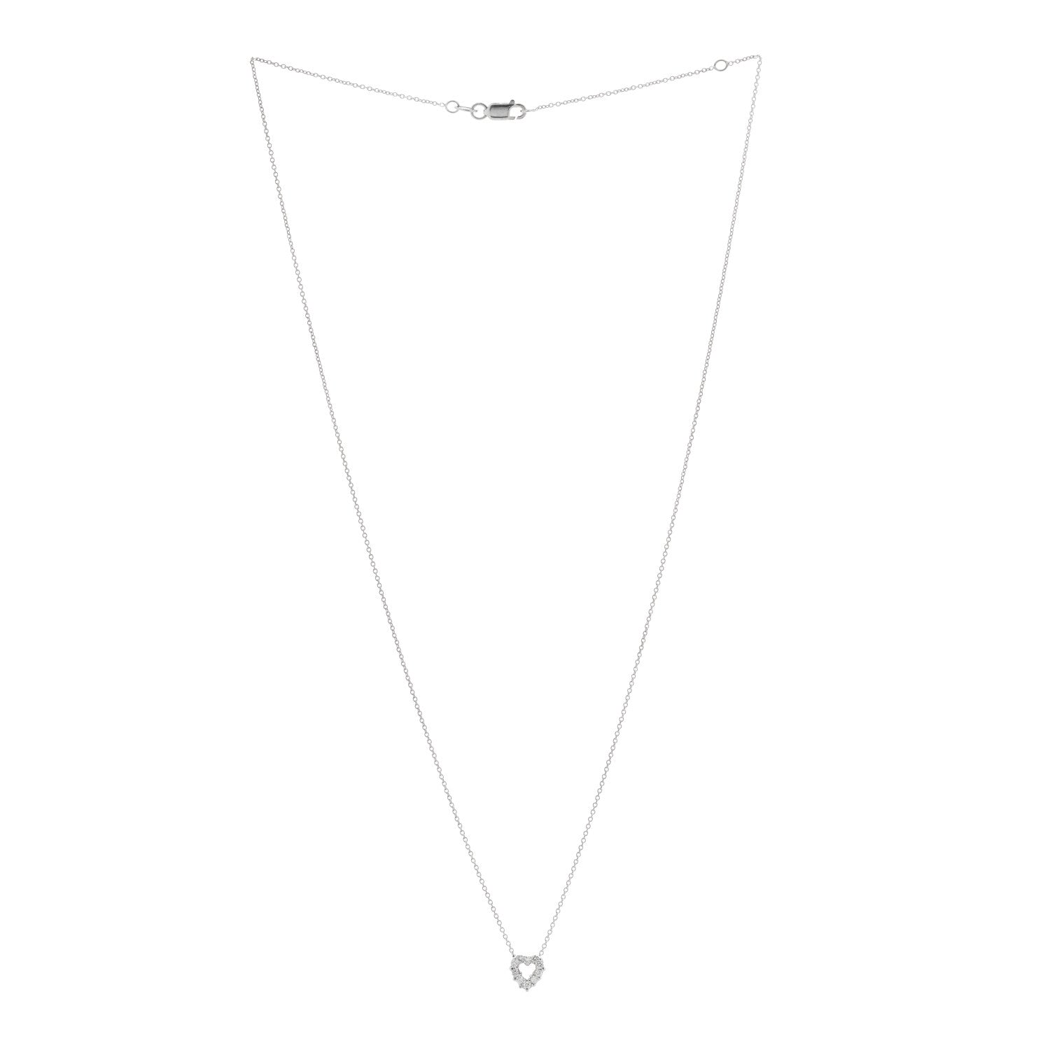 Roberto Coin 18K White Gold Diamond Tiny Treasures Heart Pendant Necklace 3 of 6