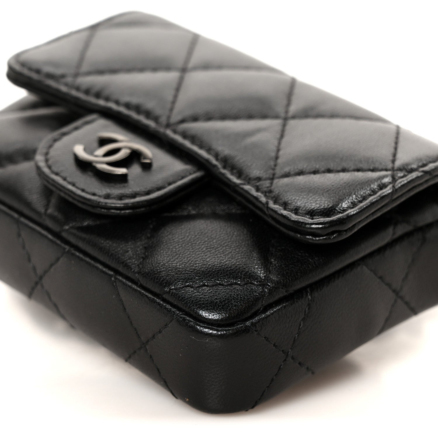Chanel Lambskin Quilted Mini Chain Belt Bag So Black 10 of 11