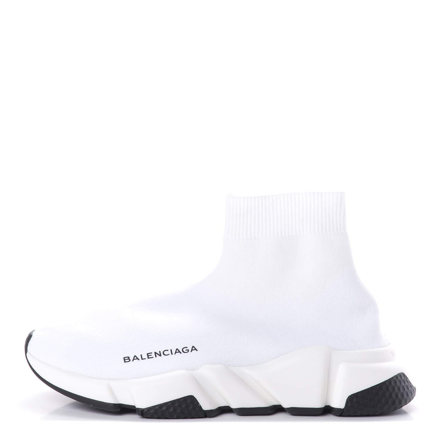 Balenciaga Neoprene Knit Womens Speed Sneakers 37 White Black 1 of 9