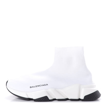 Balenciaga Neoprene Knit Womens Speed Sneakers 37 White Black 1 of 9