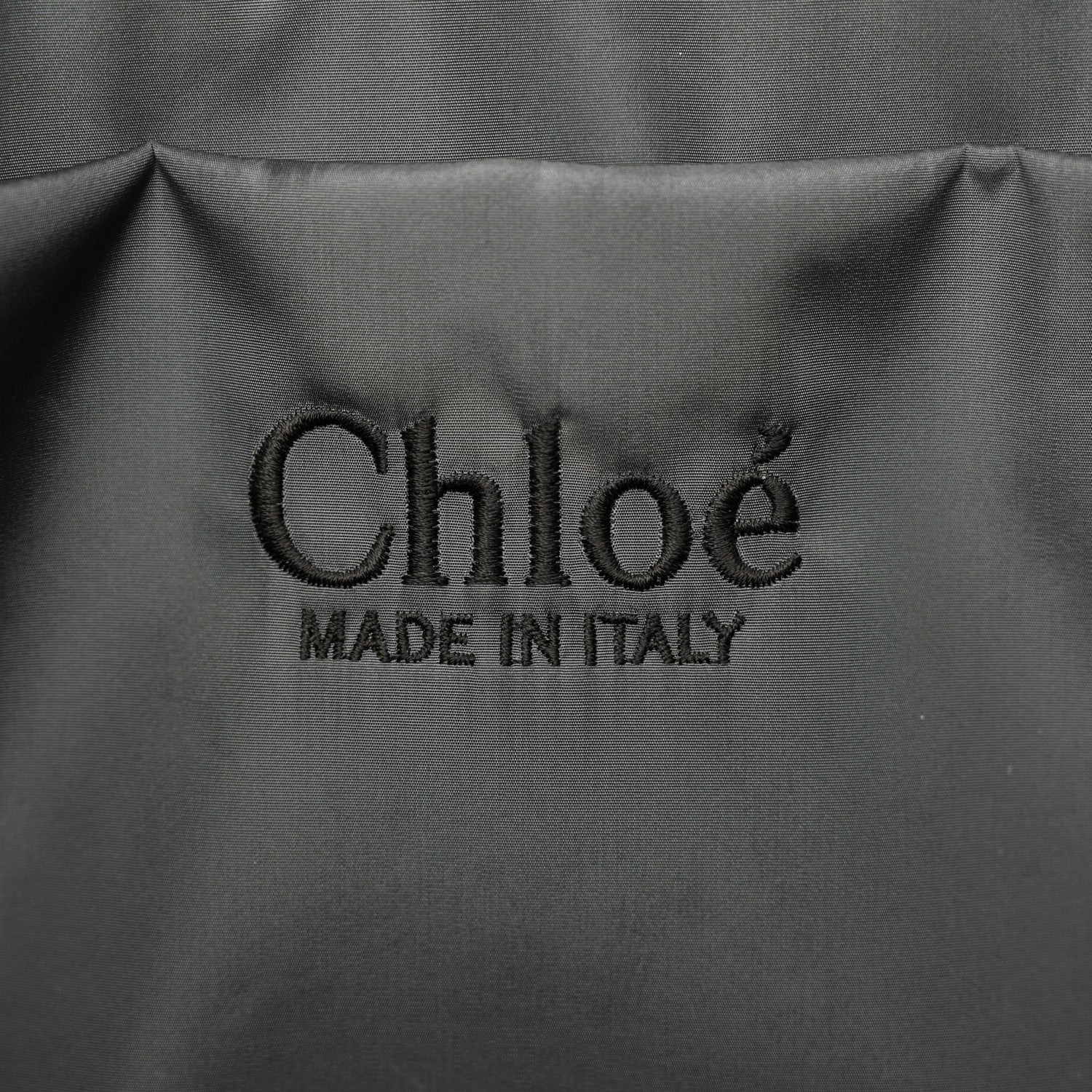 Chloe Recycled Nylon Medium Woody Ribbon Tote Elephant Grey 6 of 10