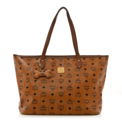 MCM Visetos Dog Bone Shopper Tote Cognac 1 of 12