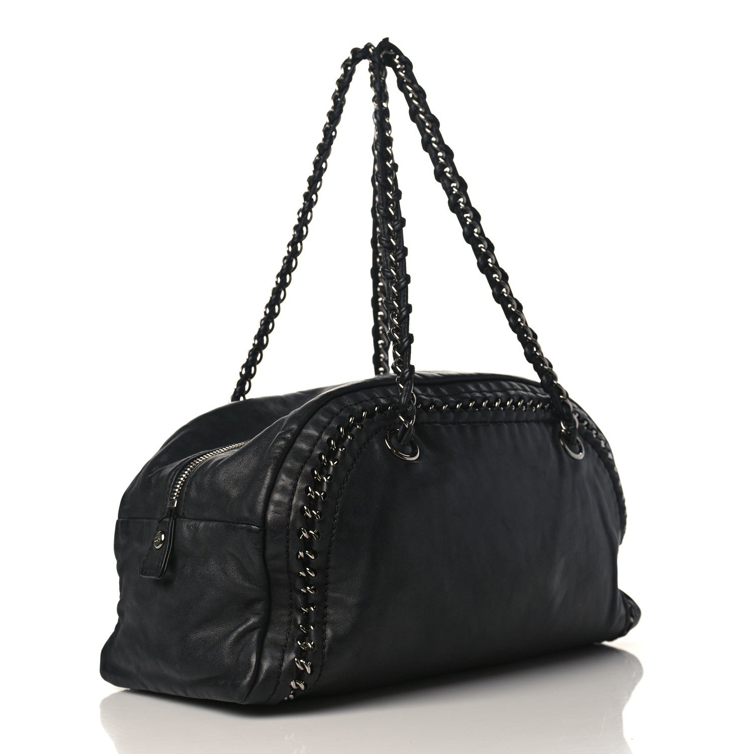 Chanel Goatskin Medium Luxe Ligne Bowler Black 2 of 9