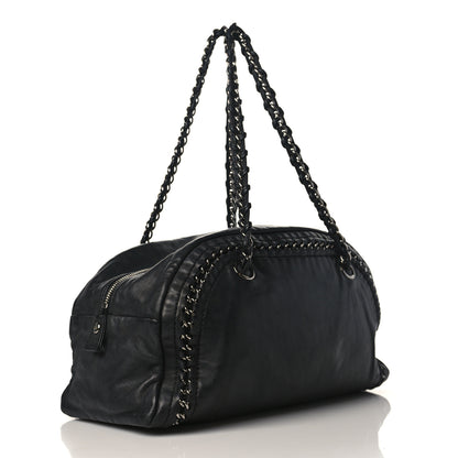 Chanel Goatskin Medium Luxe Ligne Bowler Black 2 of 9
