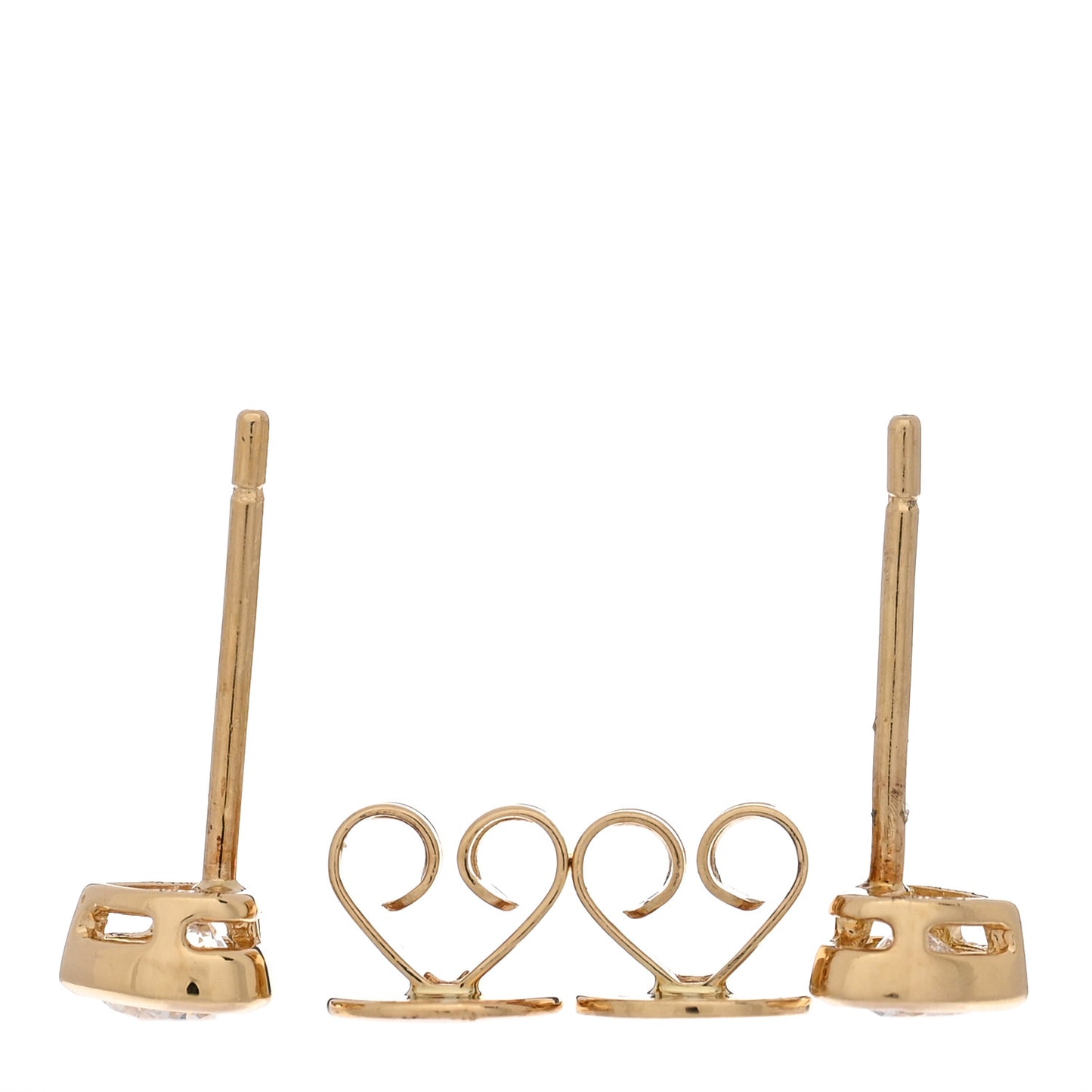 18K Rose Gold Diamond Bezel Heart Stud Earrings