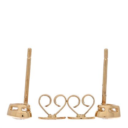 Anita Ko 18K Rose Gold Diamond Bezel Heart Stud Earrings 3 of 5