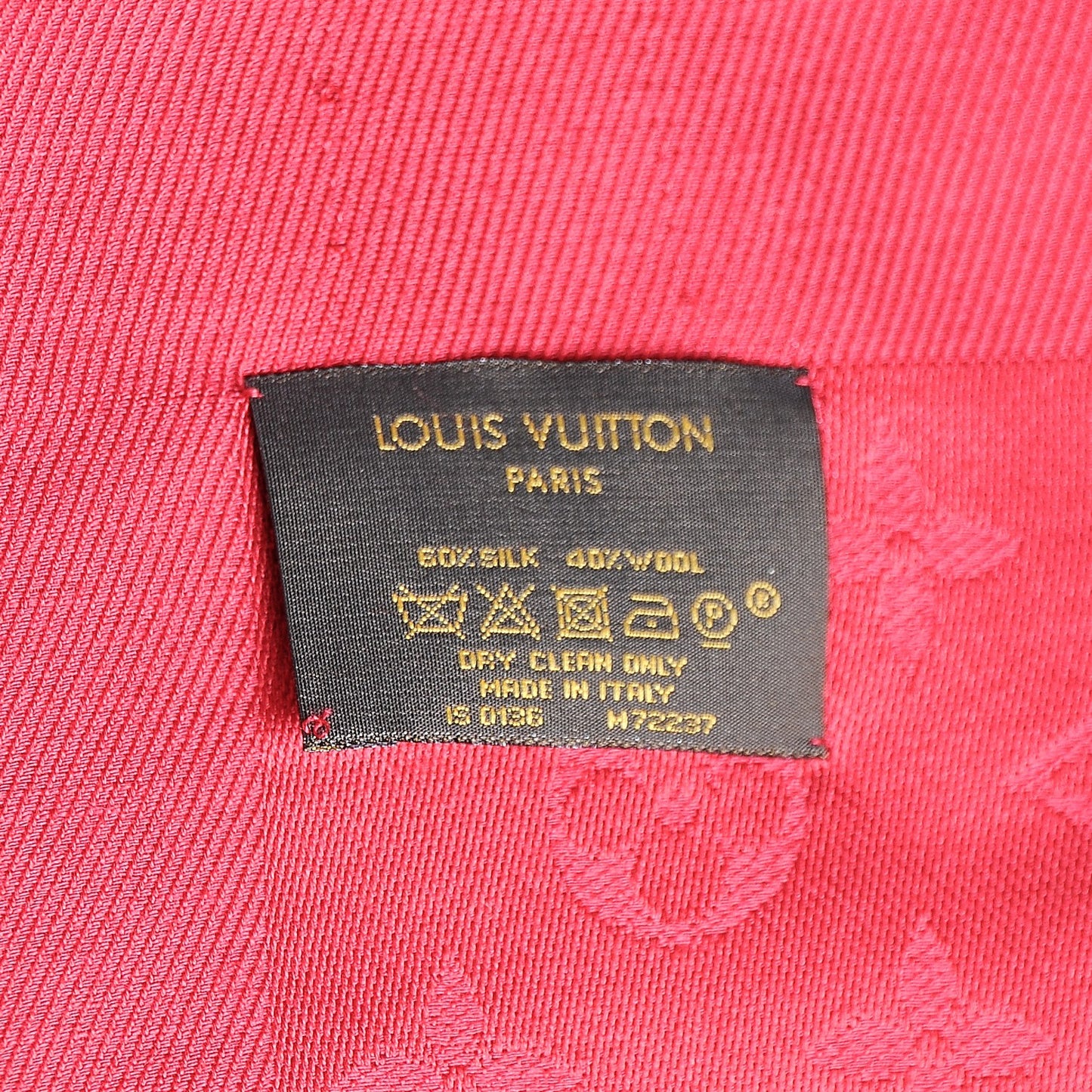 Silk Wool Monogram Shawl Pomme D'Amour