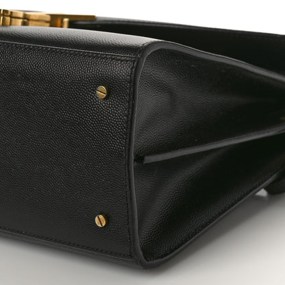Saint Laurent Grain de Poudre Medium Classic Monogram Cassandra Top Handle Black 9 of 9
