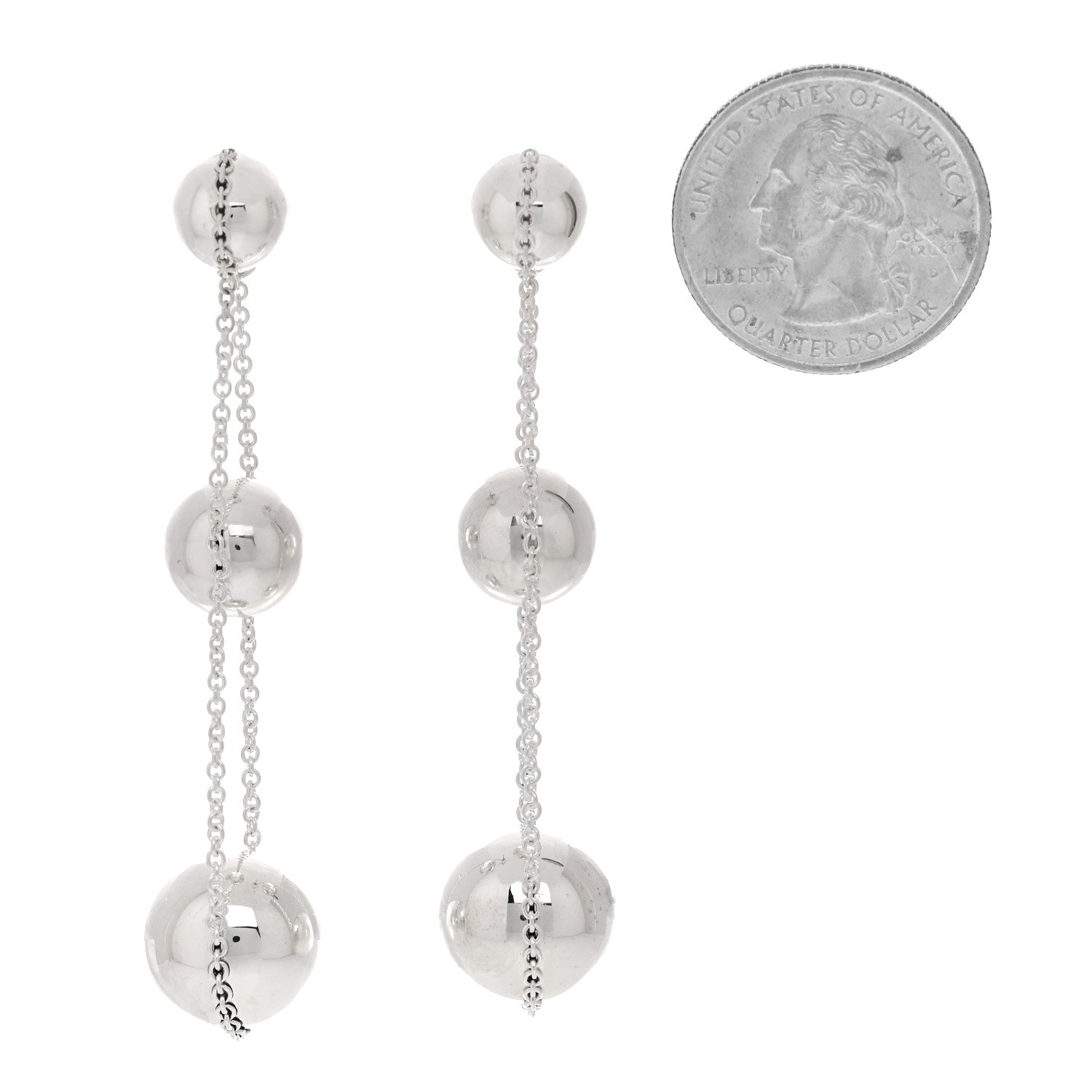 Tiffany Sterling Silver HardWear Triple Drop Earrings 2 of 5