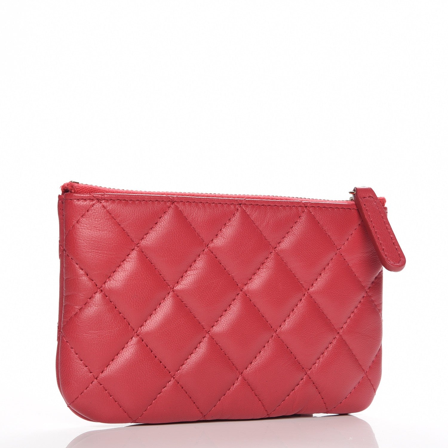 Chanel Lambskin Quilted Small Cosmetic Case Dark Pink 3 of 7