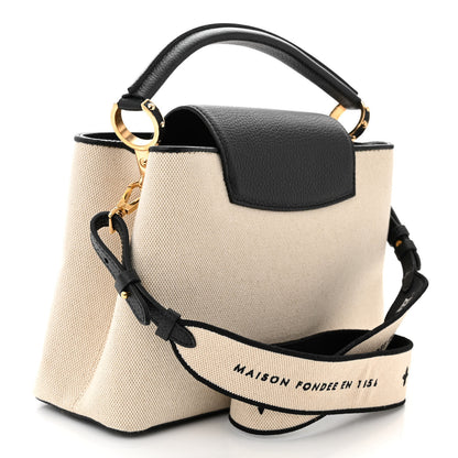 Louis Vuitton Canvas Taurillon Capucines MM Black 3 of 9