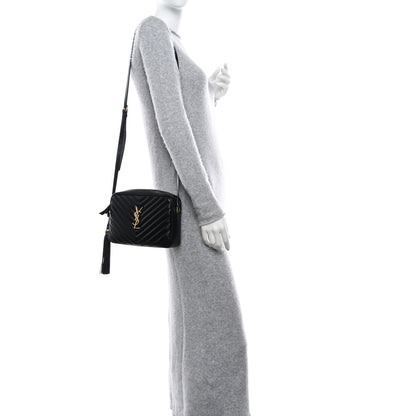 Saint Laurent Calfskin Matelasse Monogram Lou Camera Bag Black 2 of 11