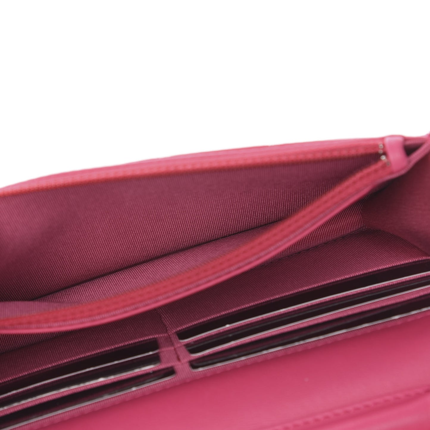 Lambskin Quilted Wallet On Chain WOC Pink