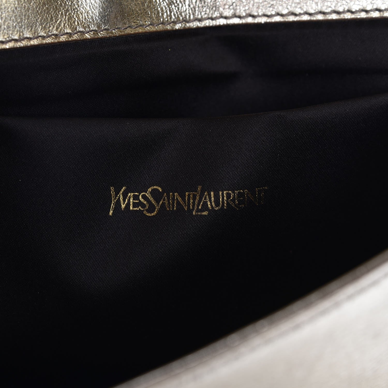 Saint Laurent Metallic Calfskin Monogram Large Belle De Jour Clutch Gold 6 of 7