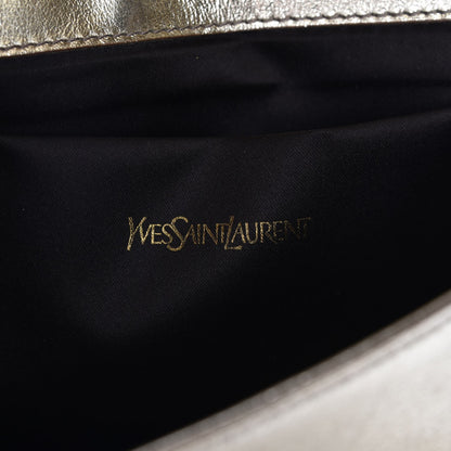 Saint Laurent Metallic Calfskin Monogram Large Belle De Jour Clutch Gold 6 of 7