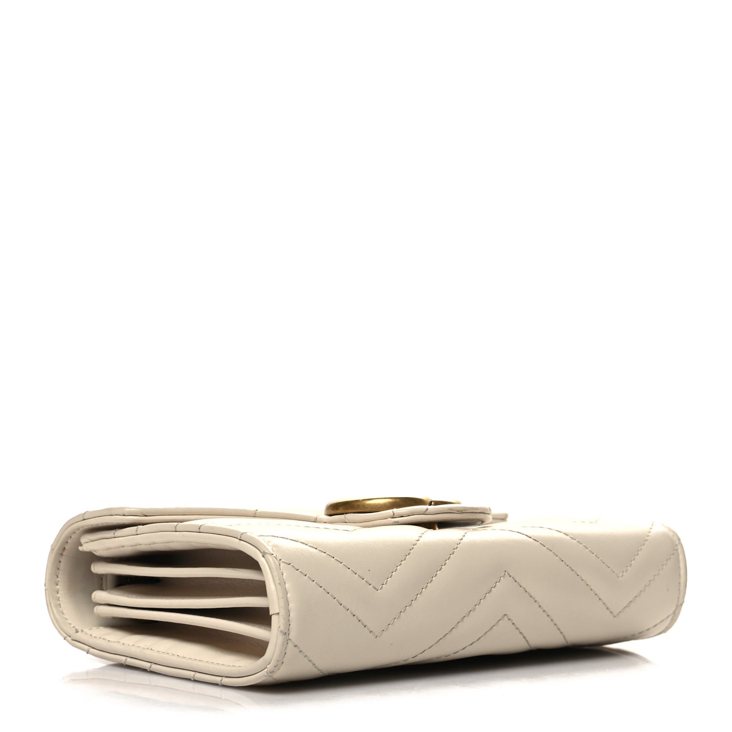 Calfskin Matelasse GG Marmont Chain Wallet Mystic White