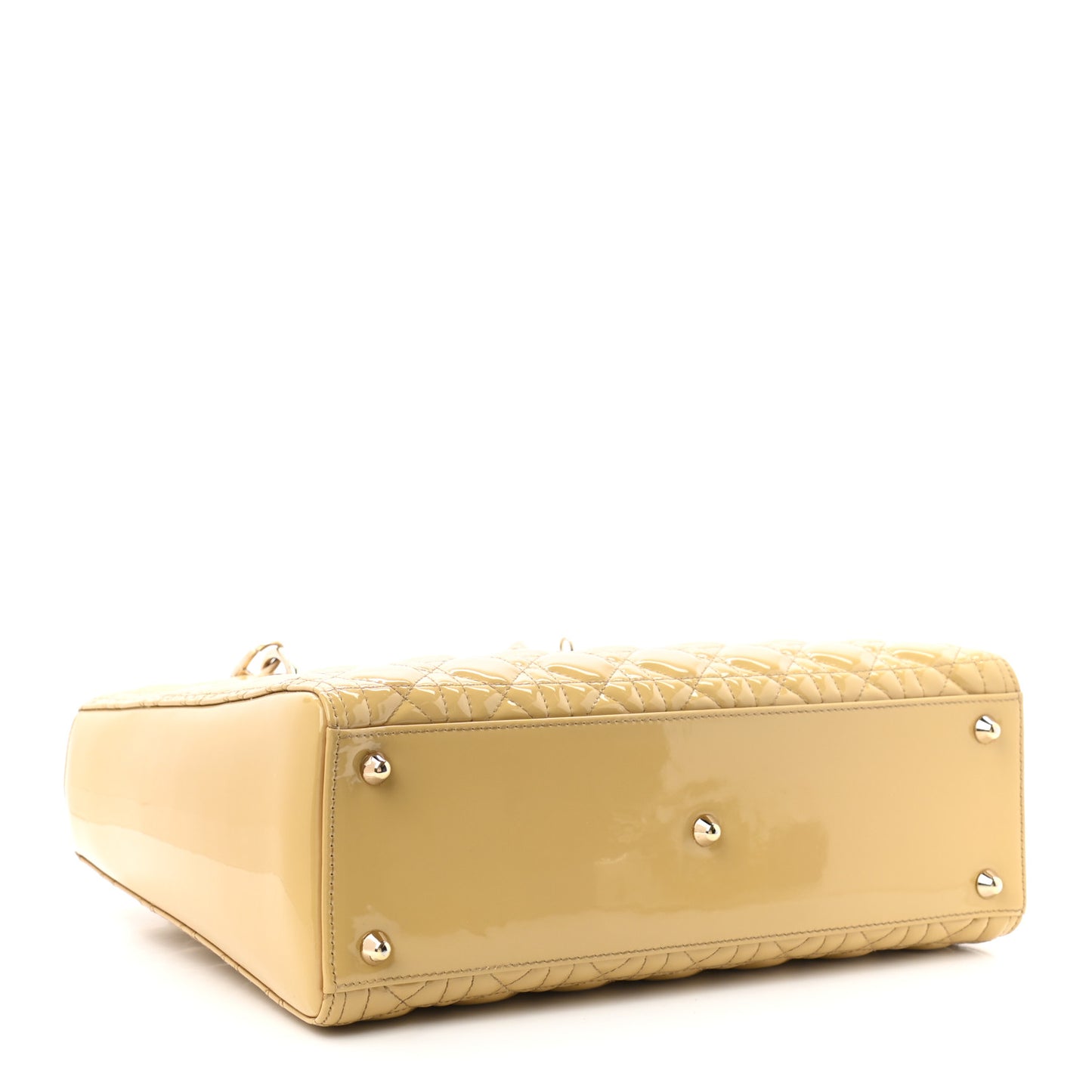 Patent Cannage Large Lady Dior Beige