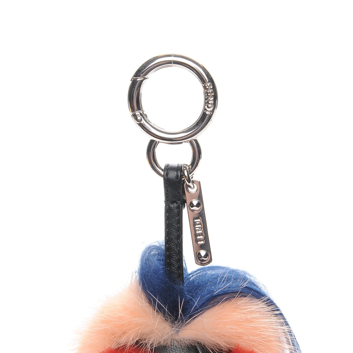 Fendi Goat Mink Fur Heart Bag Bug Charm Red Multicolor 3 of 5
