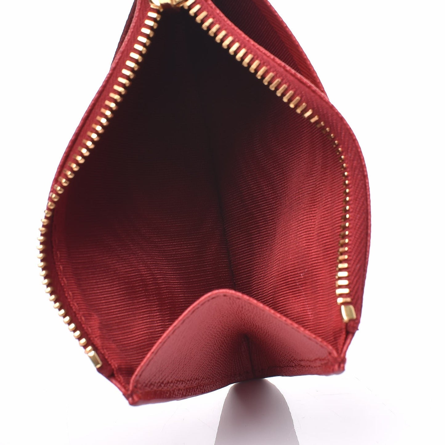 Saffiano Metal Zip Card Holder Fuoco