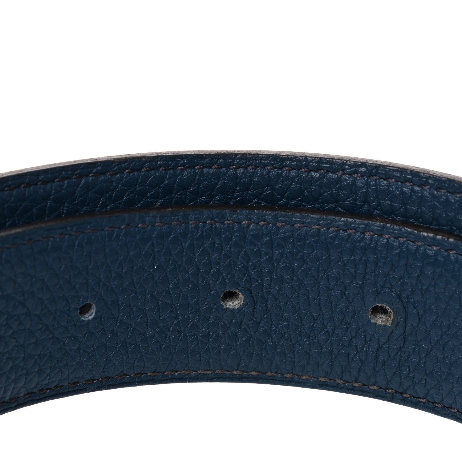 Hermes Togo Box 32mm Guilloche H Belt 80 Black Bleu De Prusse 4 of 8