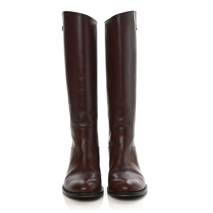 Louis Vuitton Calfskin Heritage Flat High Boots 37.5 Brown 3 of 18