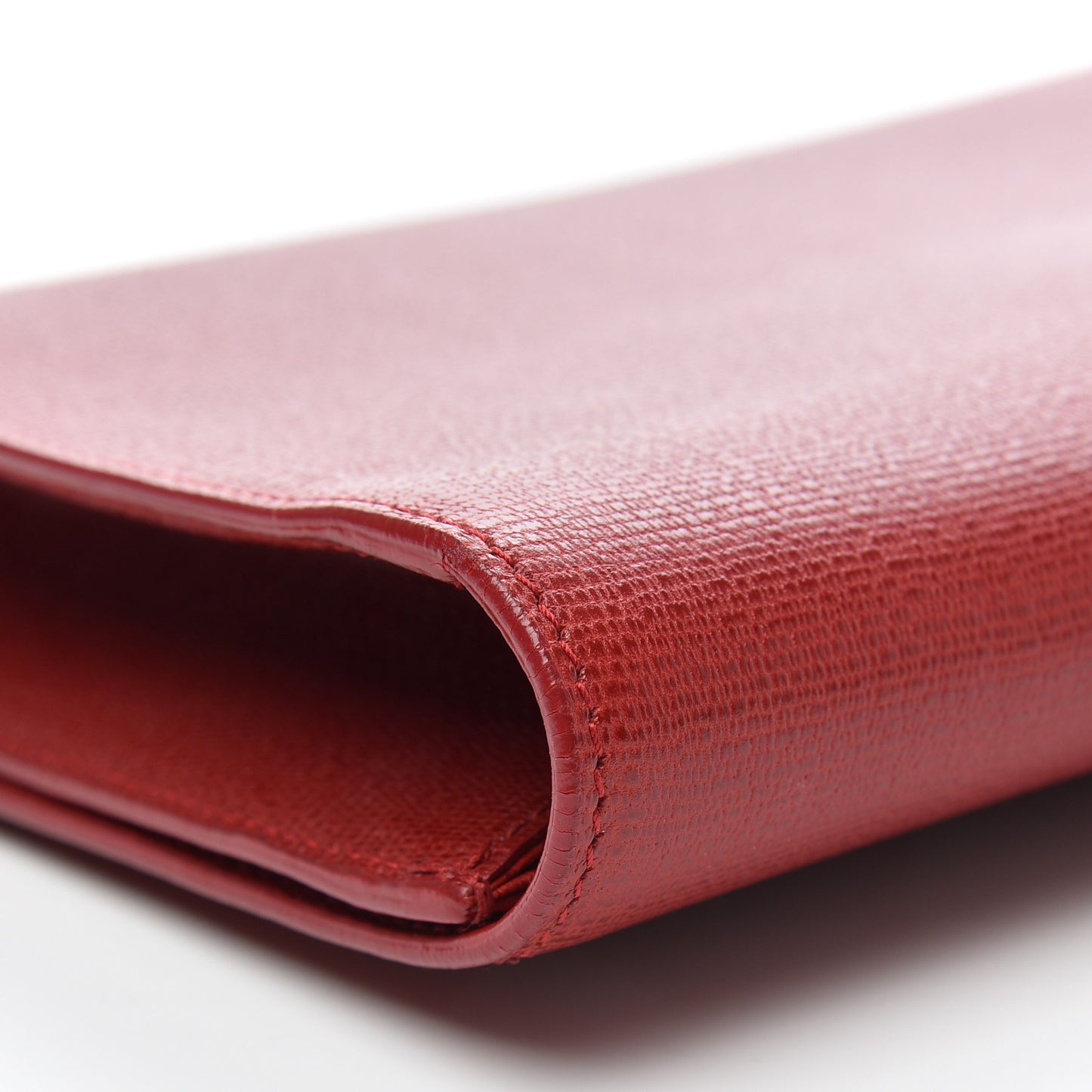 Textured Calfskin Classic Y Ligne Clutch Red