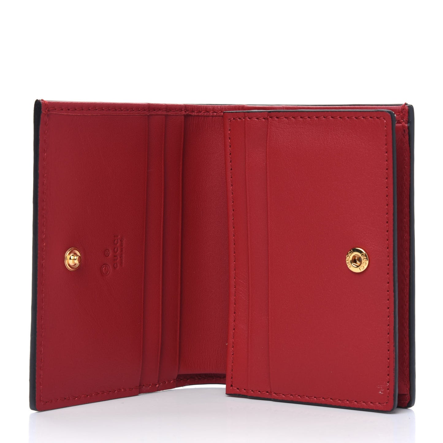 GG Supreme Monogram Blooms Card Case Wallet Beige Blue Navy Hibiscus Red