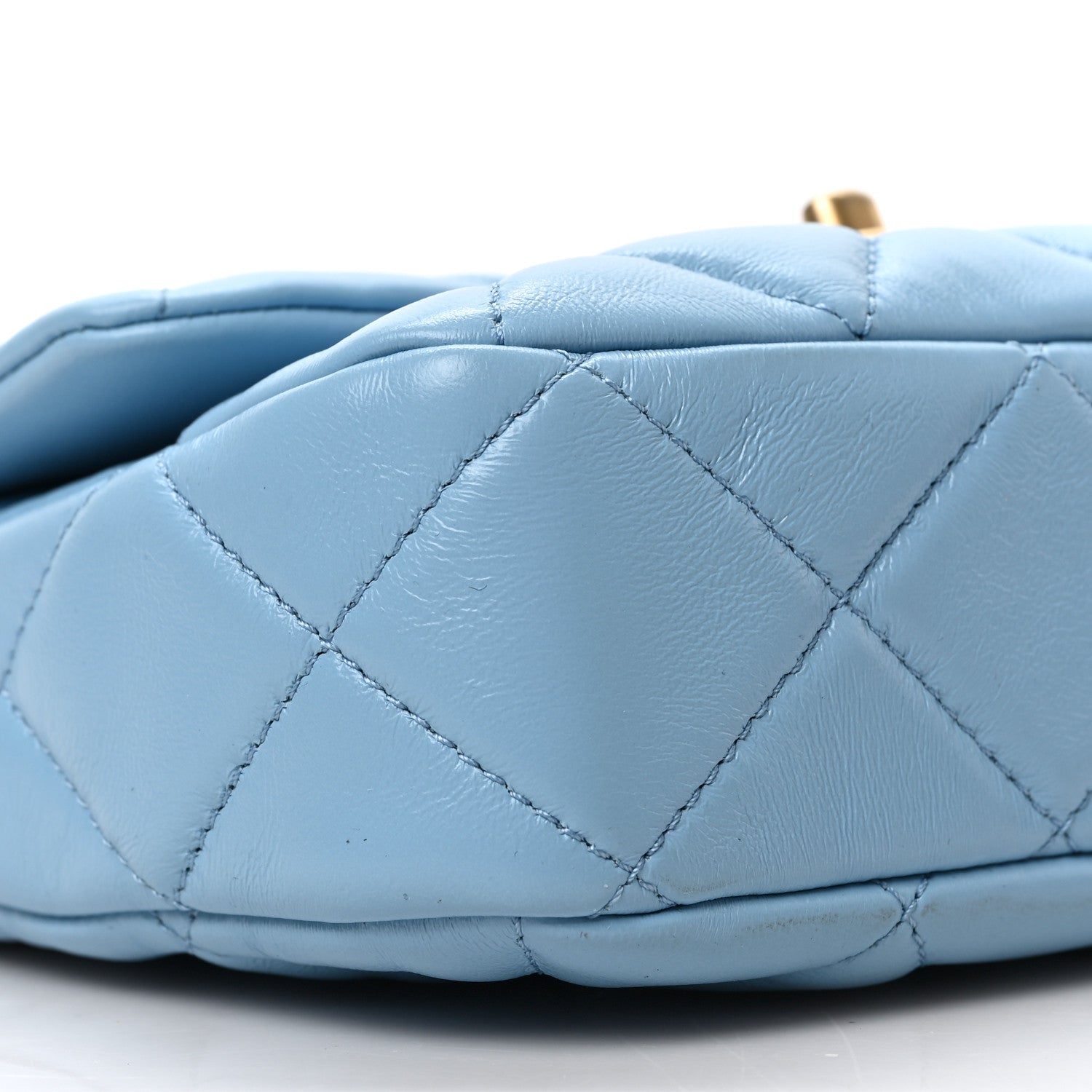 Chanel Lambskin Quilted Mini Lacquered Chain Flap Light Blue 7 of 8