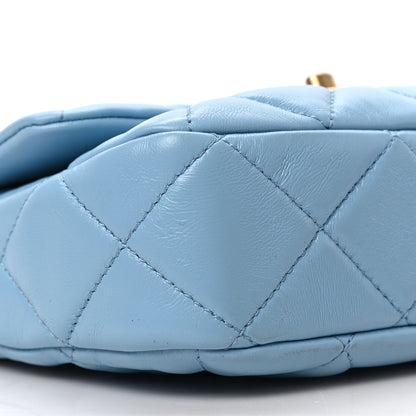 Chanel Lambskin Quilted Mini Lacquered Chain Flap Light Blue 7 of 8