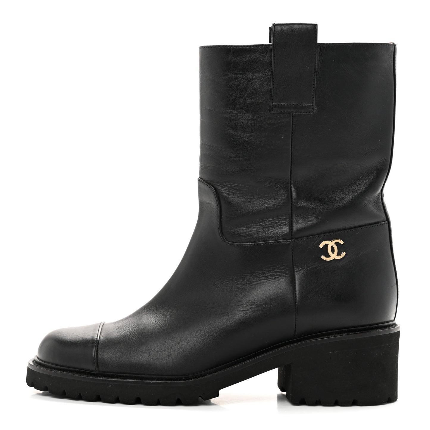Calfskin CC Ankle Boots 39 Black