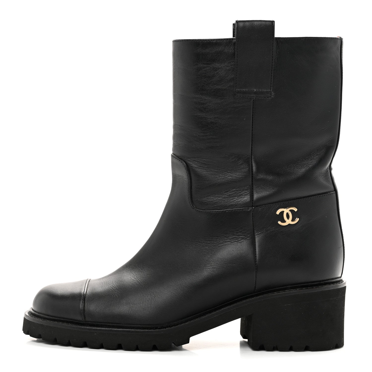 Chanel Calfskin CC Ankle Boots 39 Black 1 of 11