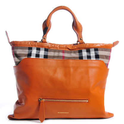 Burberry Calfskin House Check Big Crush Tan 1 of 9